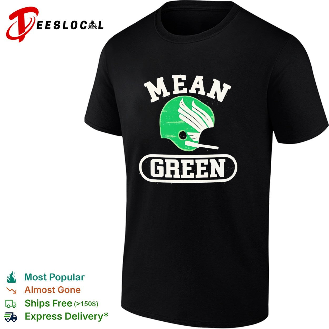 Mean Green North Texas football helmet vintage arch bold logo shirt