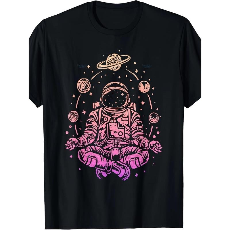 Meditation Astronaut Planet Colorful Lotus Meditation T-shirt Made in USA Hoodie, Sweatshirt | TeeBloomCo.com