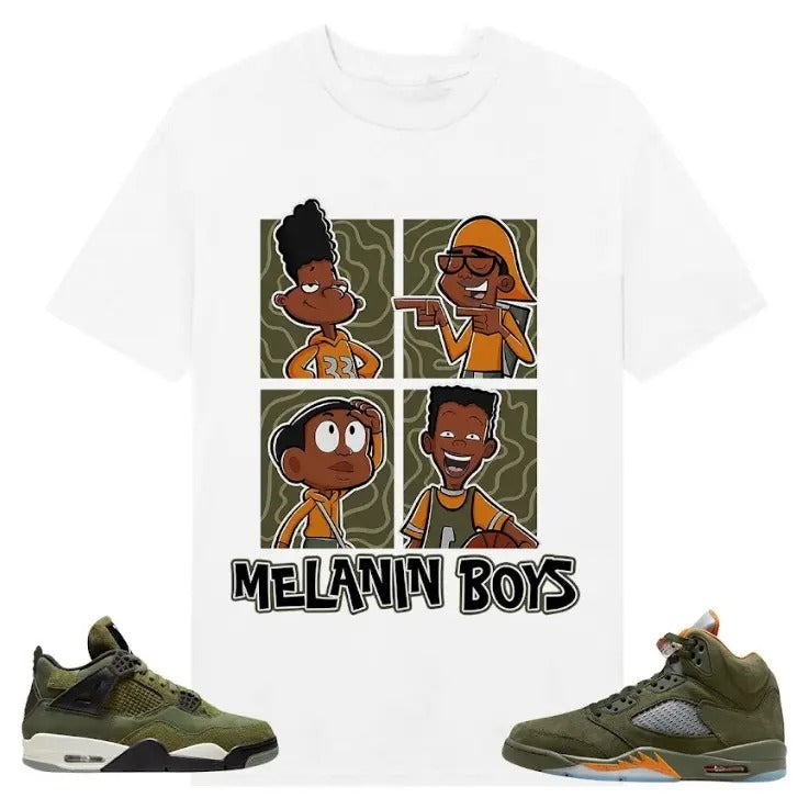 Melanin Boy T-shirt, Shirt match Sneaker Classic Cotton White Color Hoodie, Sweatshirt | TeeBloomCo.com