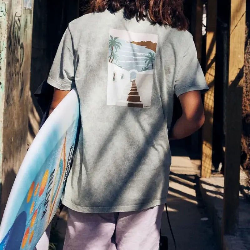 Men Beach Art Back Print T-Shirt Menswear Top Tshirt Streetwear Hoodie, Sweatshirt | TeeBloomCo.com