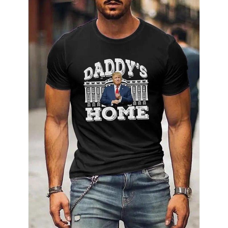 Men'S Casual T-Shirt - Polyester Crew Neck with Slight Stretch, Trump 2024 Graphic Print Hoodie, Sweatshirt | TeeBloomCo.com