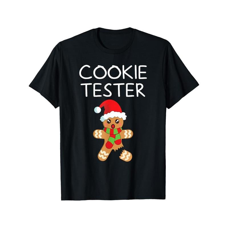Men'S Christmas Gingerbread Man Print T-Shirt - 100% Cotton Crew Neck Short Sleeve Casual Sports Tee, All-Season Comfort,...
