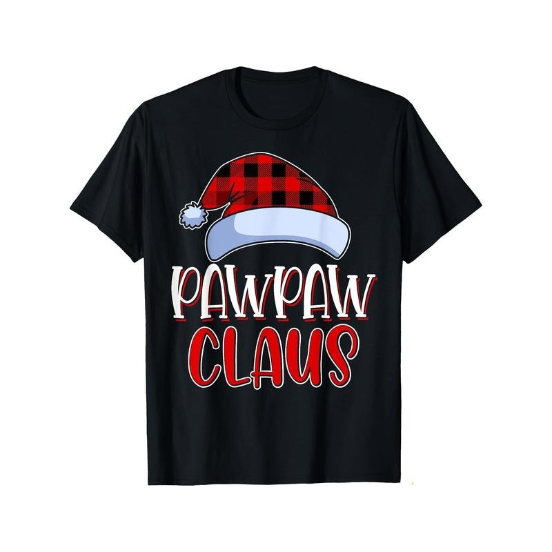 Men'S Pawpaw Claus Santa Graphic T-Shirt - 100% Cotton Crew Neck Short Sleeve Casual Tee for Daily & Weekend Wear -...