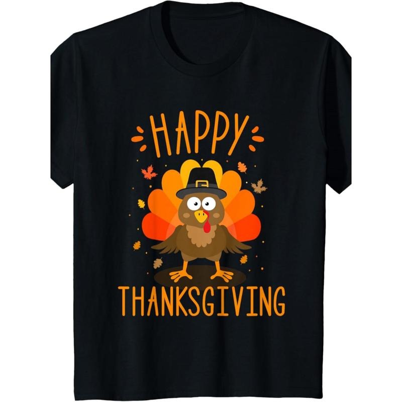 Men'S Thanksgiving Turkey Graphic T-Shirt, 100% Cotton, Casual Crew Neck, Slight Stretch, Regular Fit, for Summer Tee...