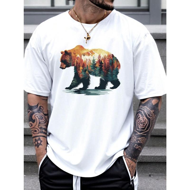 Men Simple Printed Round Neck Summer Short Sleeve T-Shirt Made in USA Hoodie, Sweatshirt | TeeBloomCo.com