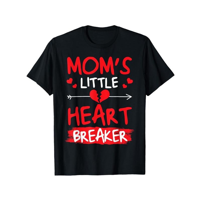 Men Valentine'S Day Shirts Gifts Mom'S Little Heart Breaker T-Shirt, 100% Cotton, Fabric Weight 180g, Gift for Men Women...