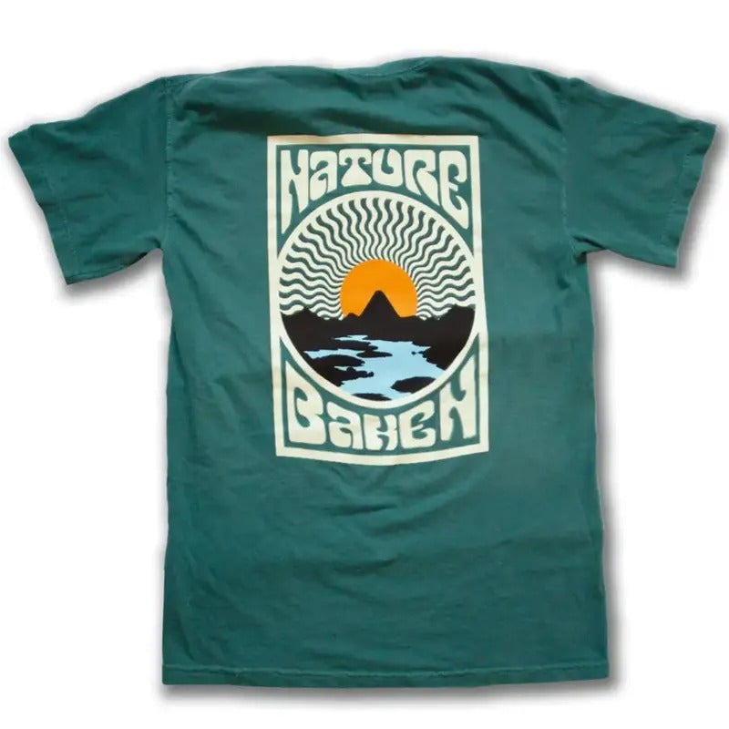 Men Vintage Casual Sunset Woods Nature Print T-shirt Menswear Top Tshirt Streetwear Hoodie, Sweatshirt | TeeBloomCo.com