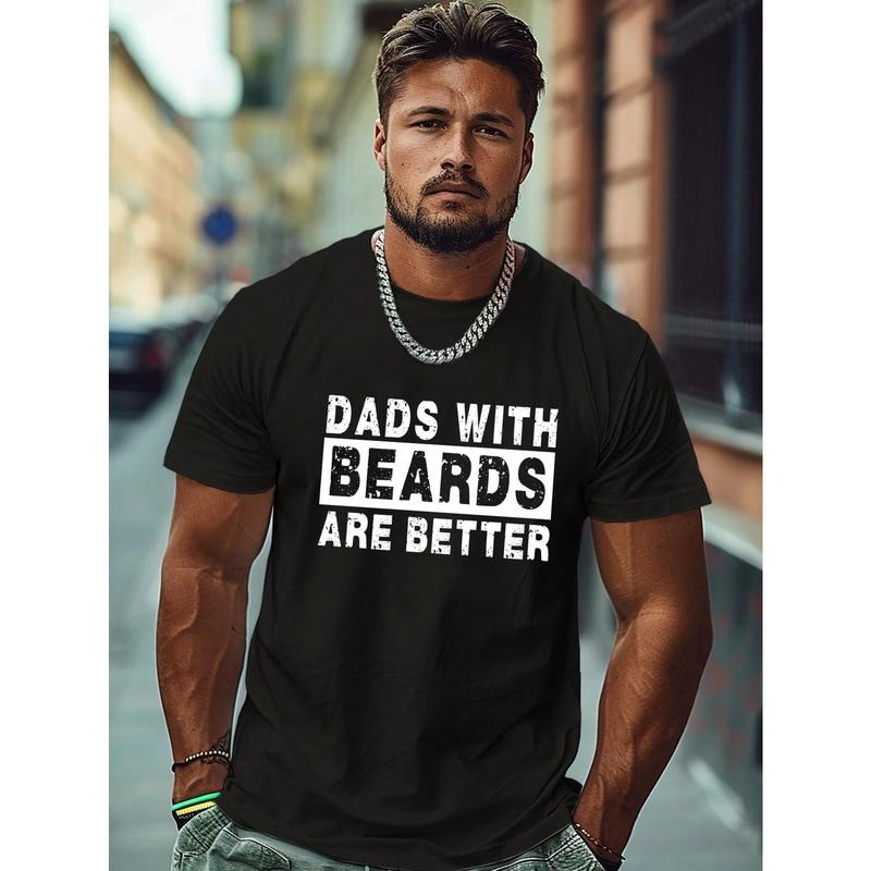 Men's " Dad With A Beard Is Better"Casual Printed T-Shirt Made in USA Hoodie, Sweatshirt | TeeBloomCo.com