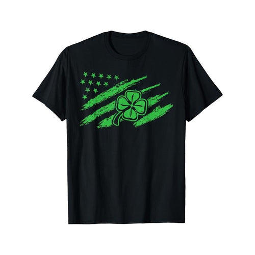 Men's 100% Cotton T-Shirt, Casual Crew Neck, Short Sleeve, Regular Fit, with Geometric Irish St. Patrick's Day Pattern,...