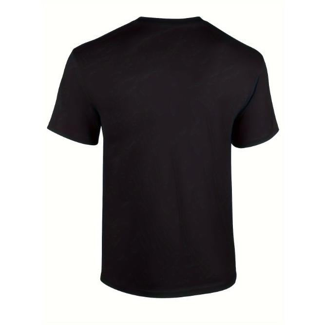 Men's Casual Cotton T-Shirt With Moon Wolf Pattern, Round Neck, Short Sleeve, Regular Fit, Suitable For Daily Wear Made...