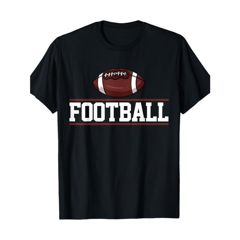Men's Casual Cotton T-Shirt with Football Print