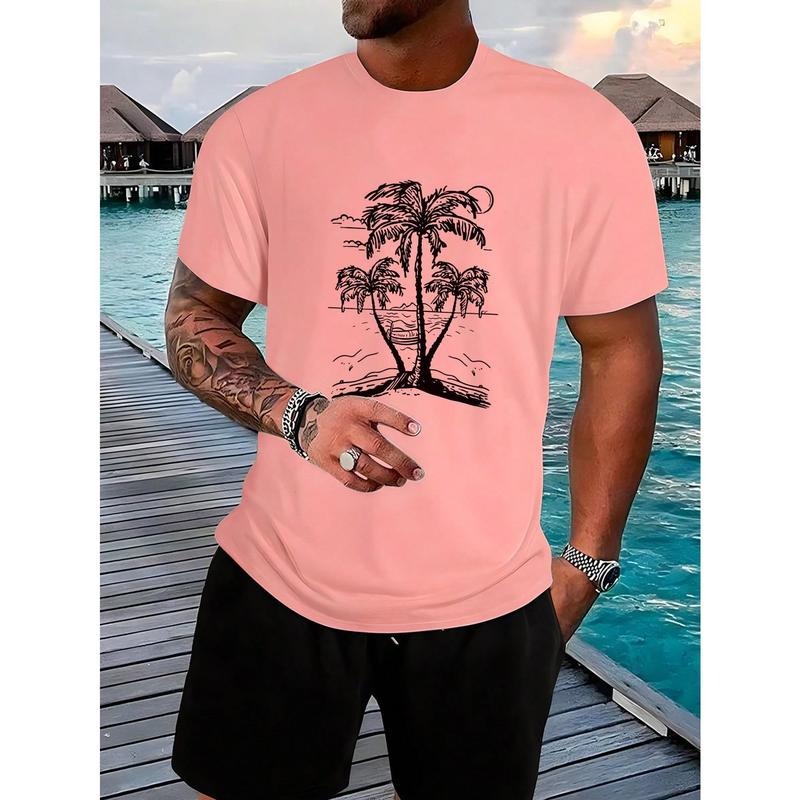 Men's Coconut Tree Printed T-Shirt Made in USA Hoodie, Sweatshirt | TeeBloomCo.com