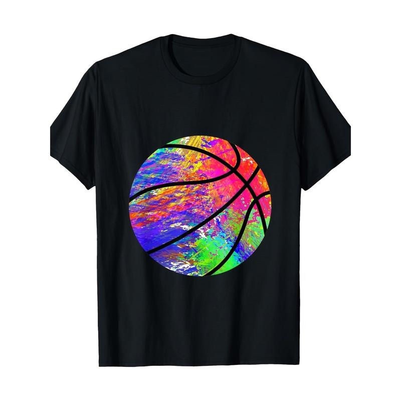 Men's Cotton Crew Neck T-Shirt with Basketball Player Graphic