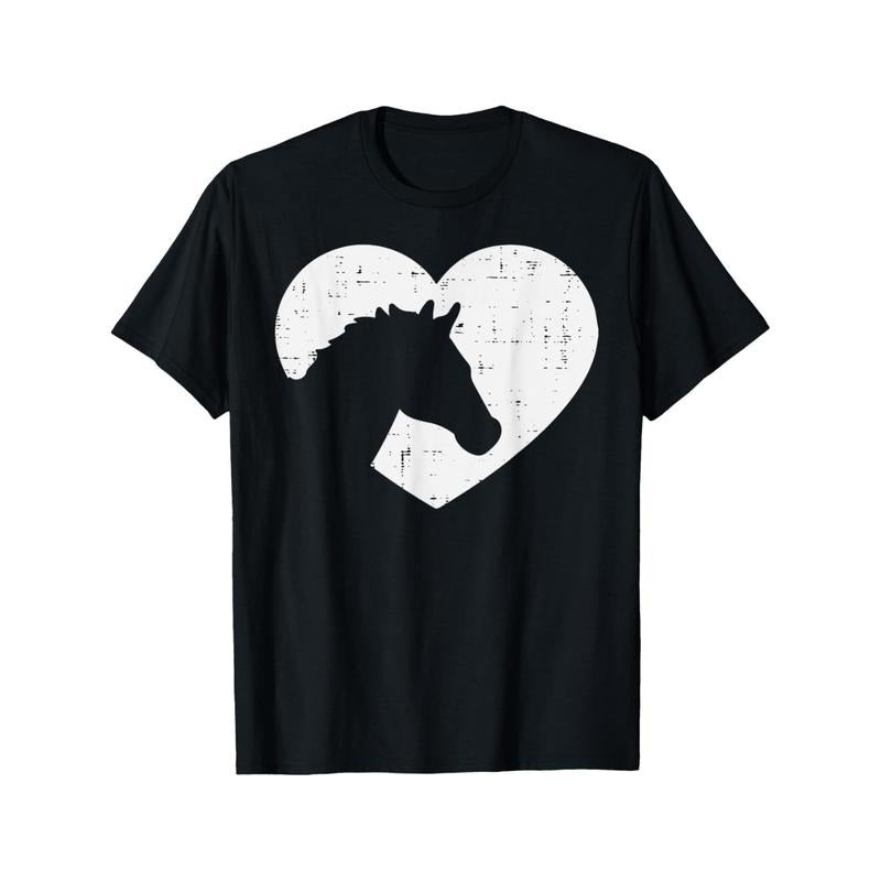 Men's Equestrian Heart & Horse Silhouette T-Shirt