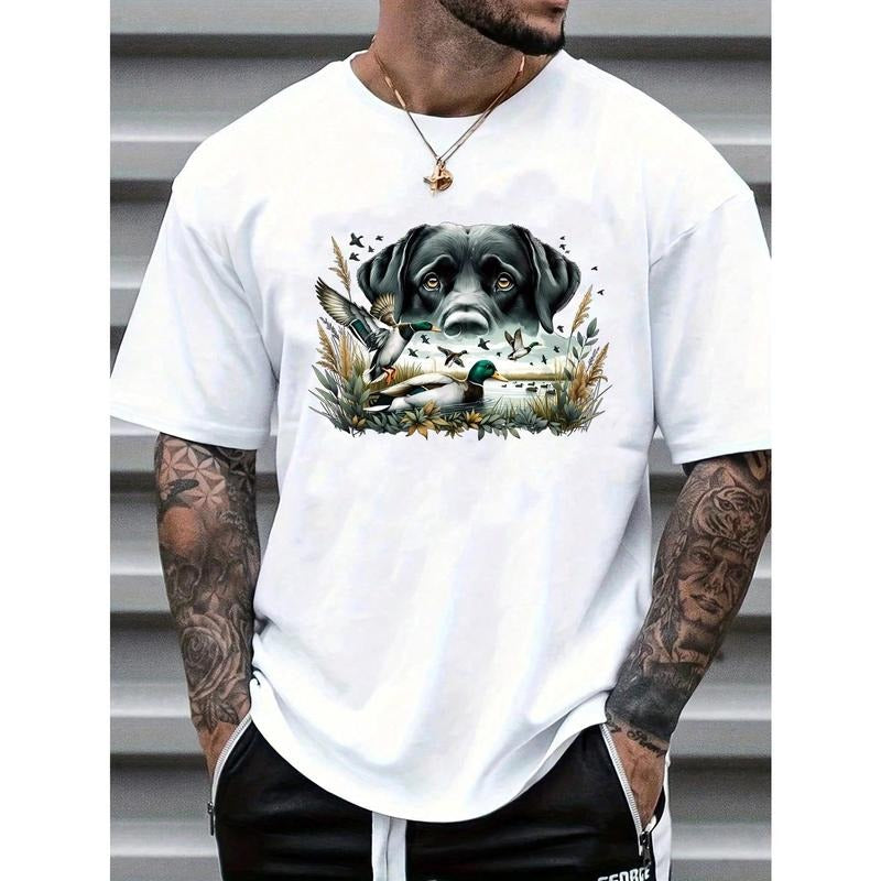 Men's Fashion Labrador Retriever Hunting Duck Print T-Shirt Made in USA Hoodie, Sweatshirt | TeeBloomCo.com