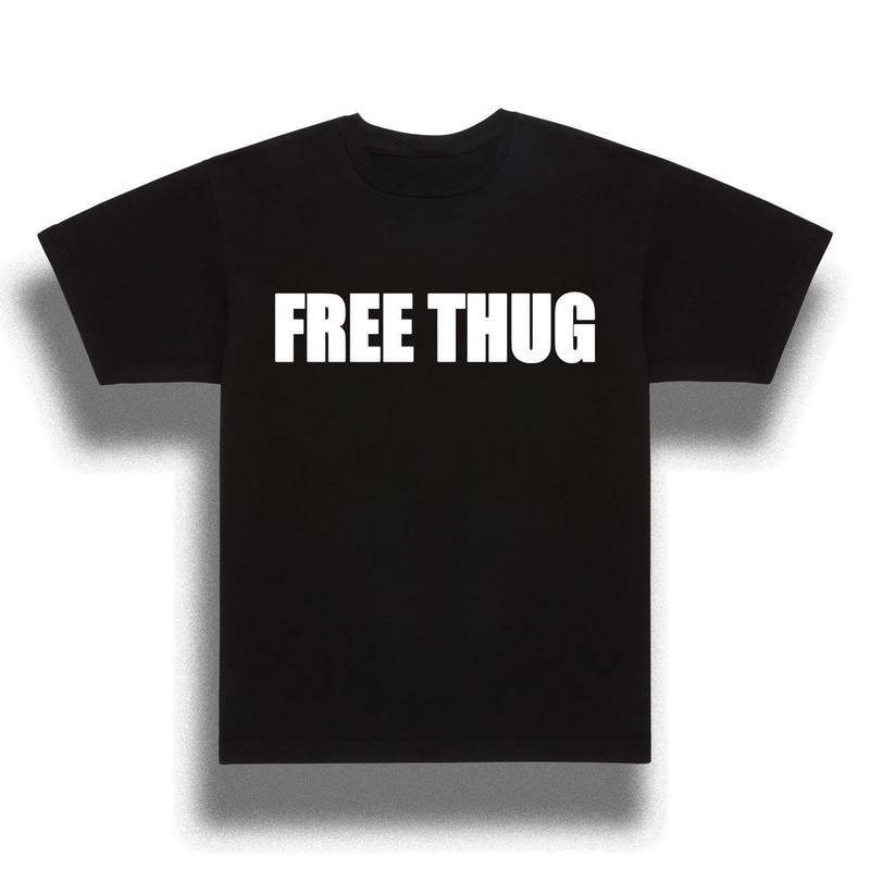 Men's Free Thuggg and White T-shirt Casual Classic Hoodie, Sweatshirt | TeeBloomCo.com