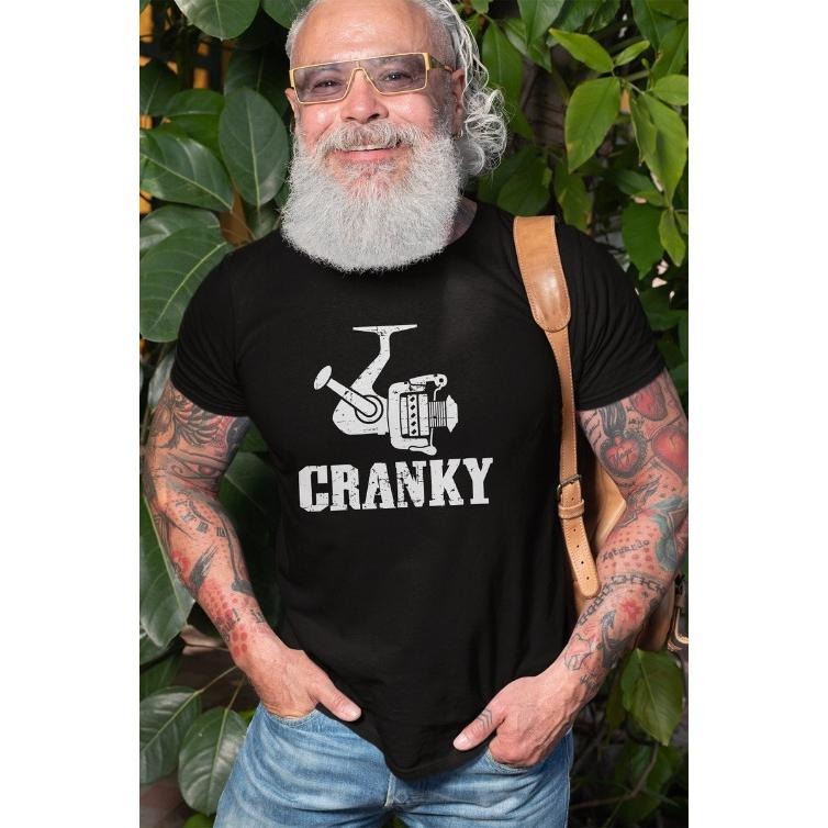 Men's Funny Fishing T-shirt Cranky fishing reel cranky funny papa dad grandpa Father's day Gift tee shirt made in usa...