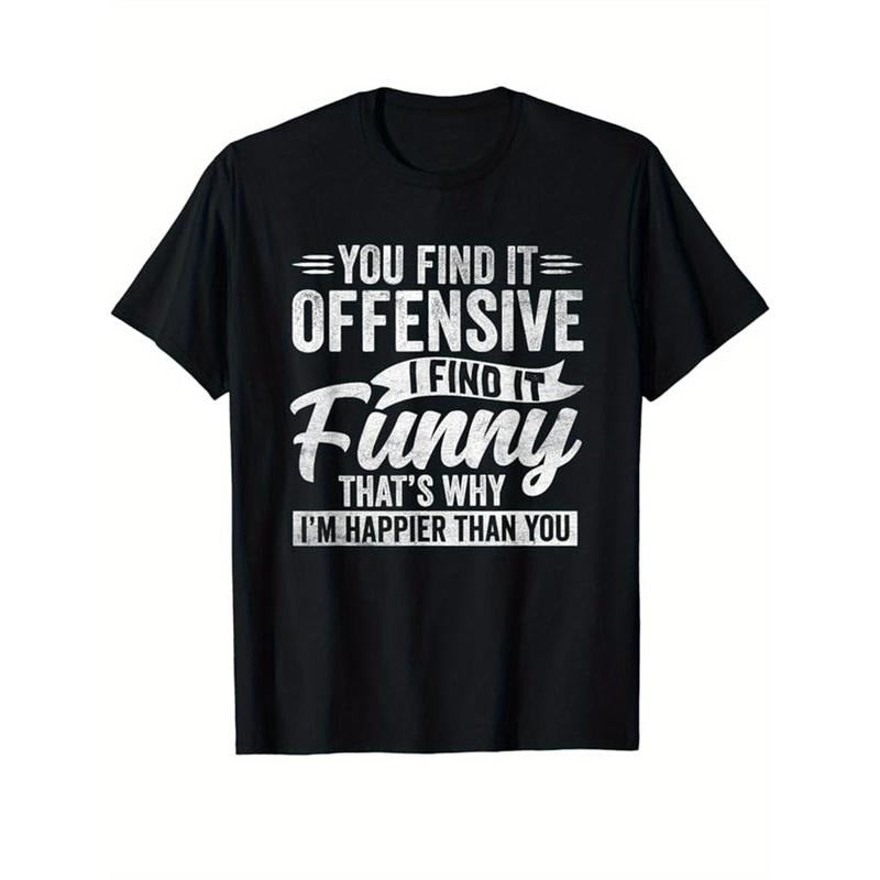 Men's Funny Print Cotton Top, Casual Short Sleeve Crew Neck T-shirt, Men's Clothing For Outdoor made in usastyle{n002}3...