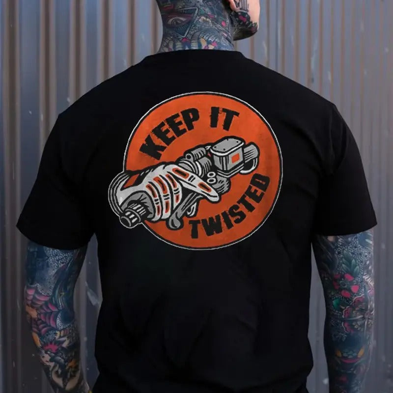 Men's KEEP IT TWISTED Motor Head Graphic Casual Print T-shirt, Sweatshirt, Hoodie Unisex Shirt, Naughty Clothes Men 