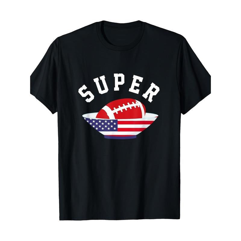 Men's Premium Cotton T-Shirt with American Football Print - Casual Round Neck, All-Season Wear made in usa Hoodie, Sweatshirt
