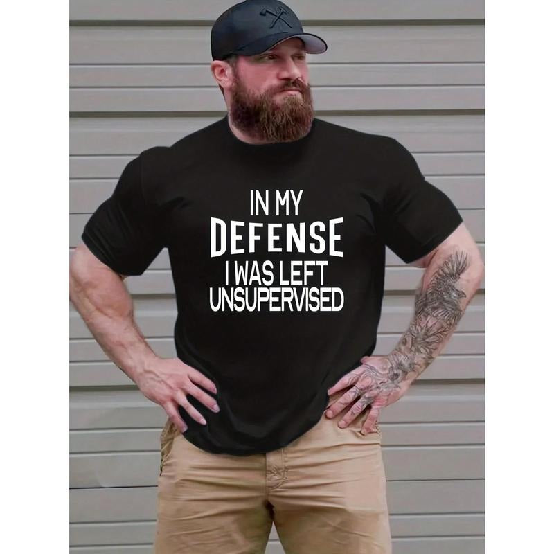 Men's Slogan Print Round Neck Short Sleeve Casual T-Shirt Made in USA Hoodie, Sweatshirt | TeeBloomCo.com