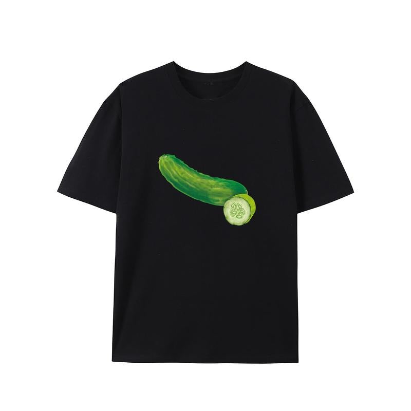 Men's Summer Fashion T-Shirt with Unique Watermelon Print - Soft Cotton, Crew Neck, Short Sleeve, Casual Fit, Machine...