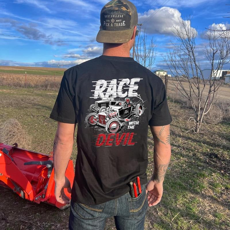Men's T-shirt, Race With The Devil Printed Men's T-shirt, Gifts for the Man of Character,Merch gift Hoodie, Sweatshirt