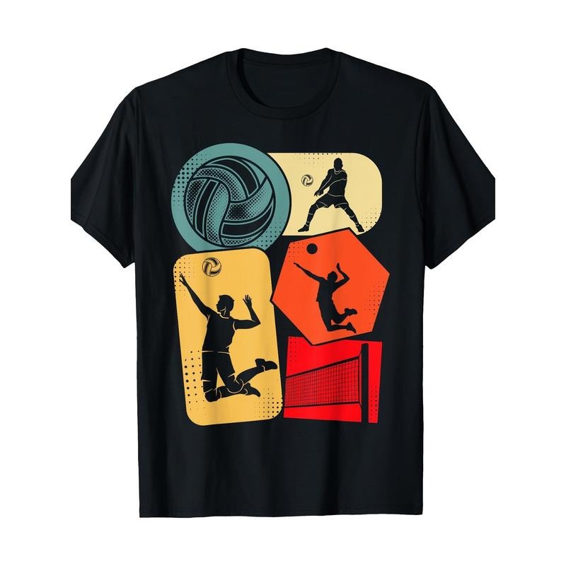 Men's Volleyball-Inspired Cotton T-Shirt