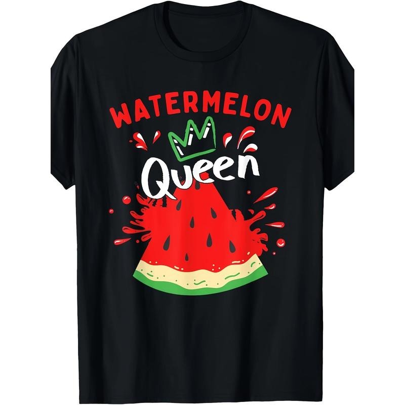 Men's Watermelon Print T-Shirt - 100% Cotton, Breathable & Soft, Crew Neck, Short Sleeve, Casual Summer Tee for Daily...