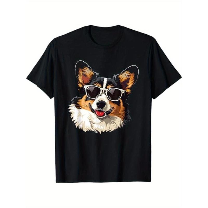 Men's cotton casual T-shirt Cardigan Welsh Corgi Dog Sunglasses T-Shirt made in usa Hoodie, Sweatshirt | TeeBloomCo.com
