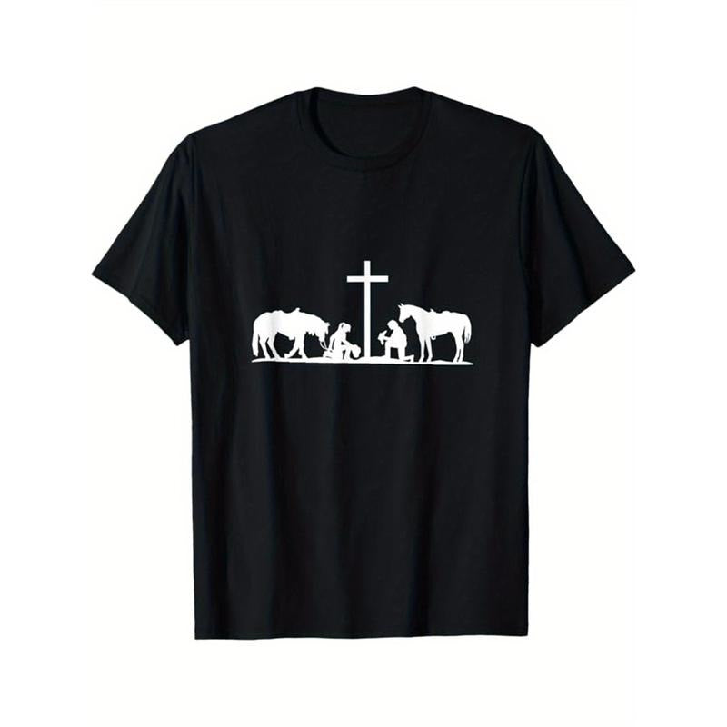 Men's cotton top, casual short-sleeved crew neck T-shirt, men's outdoor clothing, sports running Made in USA Hoodie,...