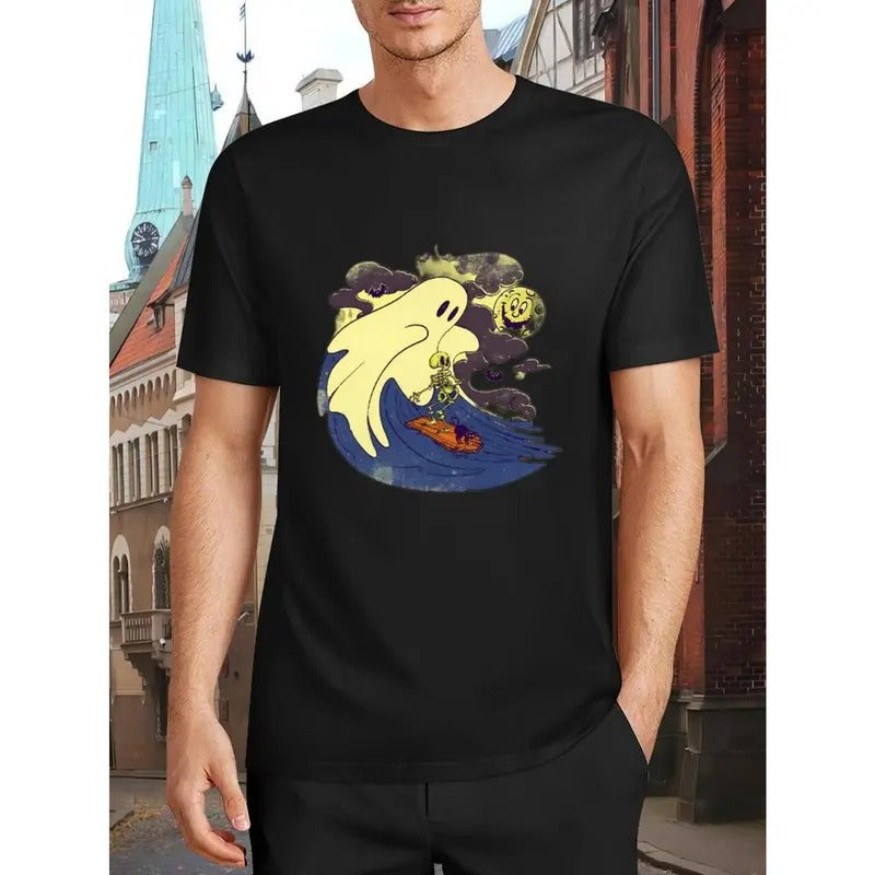 Men's short-sleeved T-shirt, creative combination pattern printing, comfortable product fabric Made in USA Hoodie, Sweatshirt