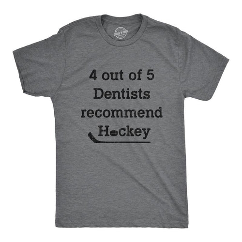 Mens 4 Out Of 5 Dentists Recommend Hockey T Shirt Funny Sports Canada Graphic Novelty Tee Mens Funny T Shirts Cool Tees...