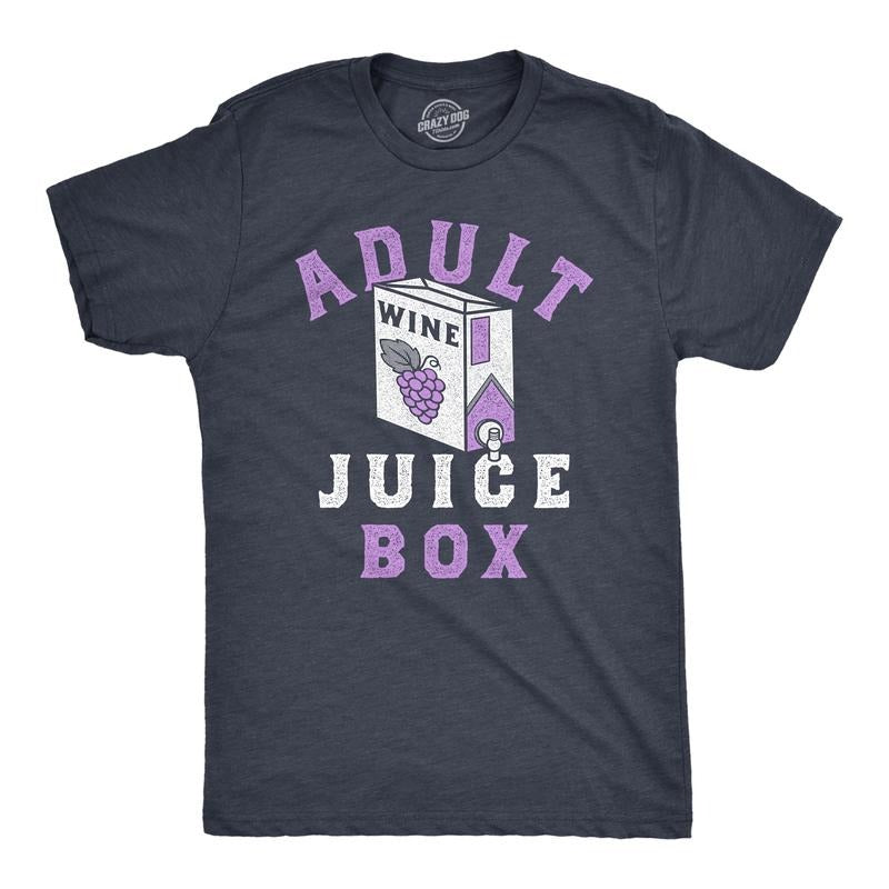 Mens Adult Juice Box T Shirt Funny Boxed Wine Lovers Joke Tee For Guys Mens Funny T Shirts Cool Tees Soft Stylish Casual...