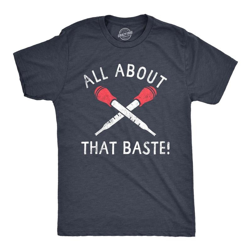 Mens All About That Baste T Shirt Funny Thanksgiving Turkey Dinner Lovers Tee For Guys Mens Funny T Shirts Cool Tees Soft...
