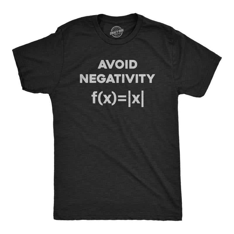 Mens Avoid Negativity T Shirt Funny Nerdy Math Formula Function Joke Tee For Guys Mens Funny T Shirts Cool Tees Soft...