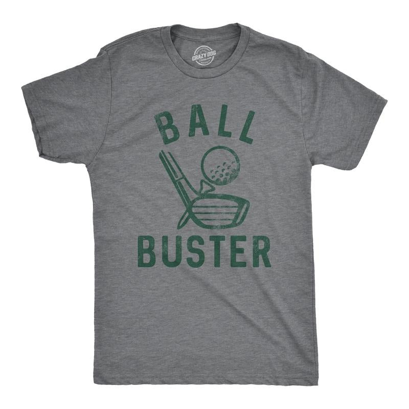 Mens Ball Buster T Shirt Funny Sarcastic Golfing Joking Tee For Guys Mens Funny T Shirts Cool Slimming Tees with Plus...