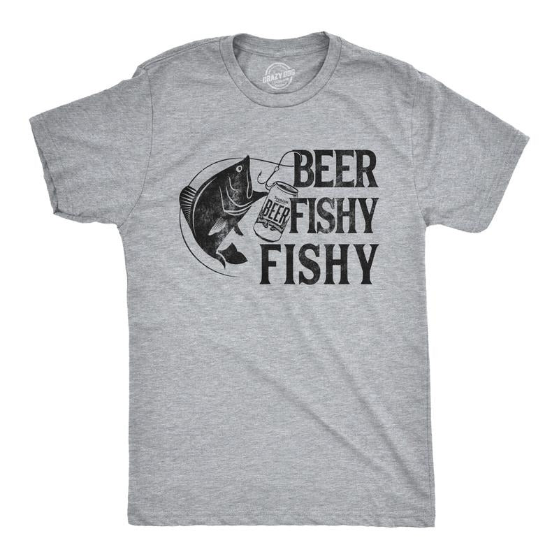 Mens Beer Fishy Fishy T shirt Funny Fishing Drinking Hilarious Saying Novelty Mens Funny T Shirts Cool Tees Soft Stylish...