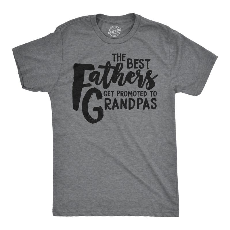 Mens Best Fathers Get Promoted To Grandpas Funny Family Relationship T shirt Mens Funny T Shirts Cool Tees Soft Stylish...