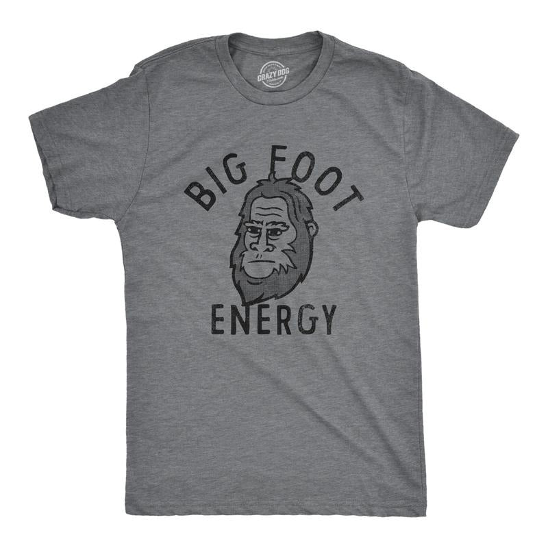 Mens Big Foot Energy T Shirt Funny Sasquatch Yeti Cryptid Vibes Tee for Guys Mens Funny T Shirts Cool Tees Soft Stylish...