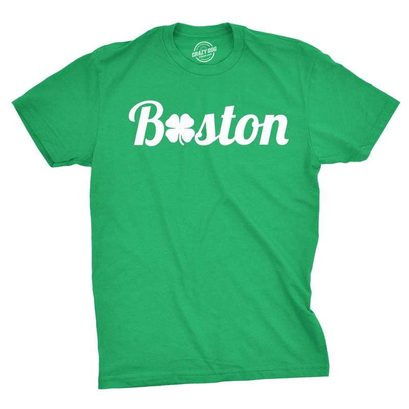 Mens Boston Cool Lucky Clover T Shirt Funny Saint St Patricks Day Tee for Guys Mens Funny T Shirts Cool Tees Soft Stylish...