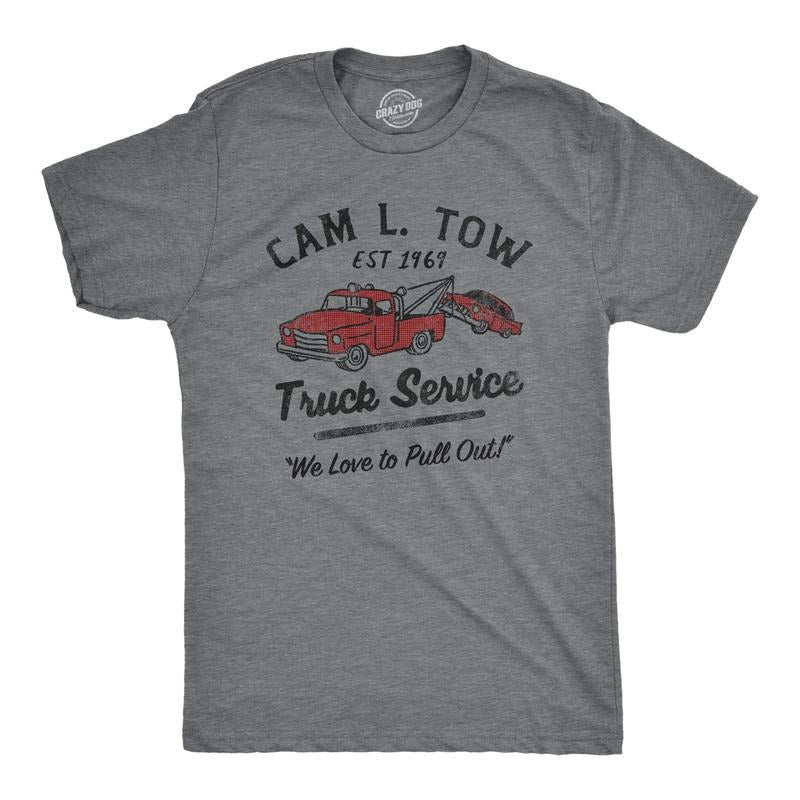 Mens Cam L Tow Truck Service T Shirt Funny Camel Tow Adult Joke Tee For Guys Hoodie, Sweatshirt | TeeBloomCo.com