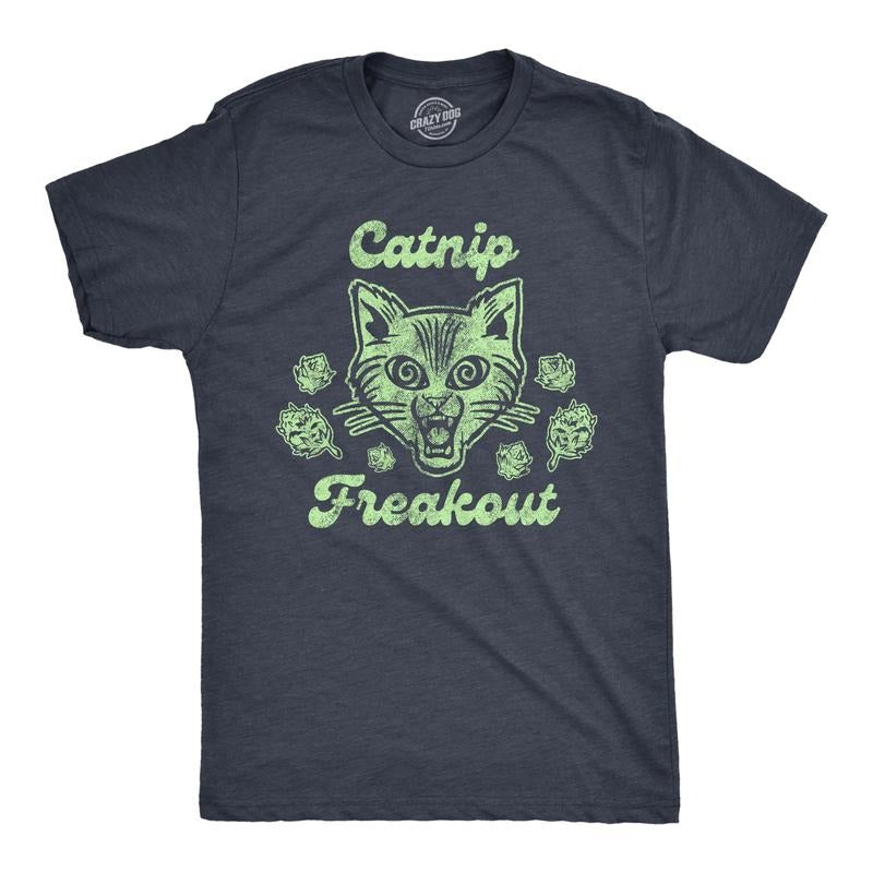 Mens Catnip Freakout T shirt Funny Saying Cat Dad Gift Hilarious Kitty Joke Mens Funny T Shirts Cool Tees Soft Stylish...