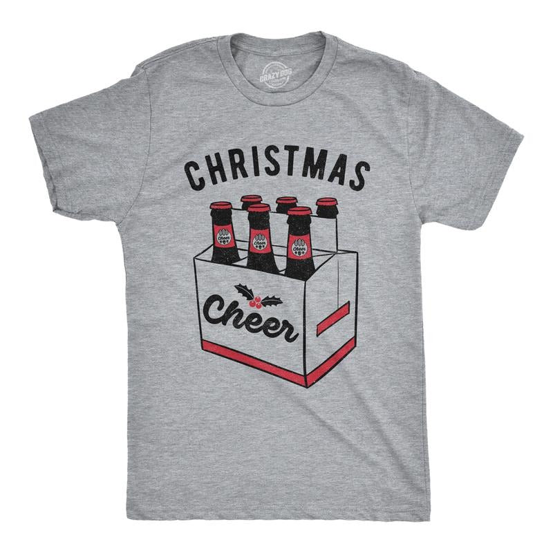 Mens Christmas Cheer T Shirt Funny Beer Drinking Novelty Holiday Tee Mens Funny T Shirts Cool Tees Soft Stylish Casual...