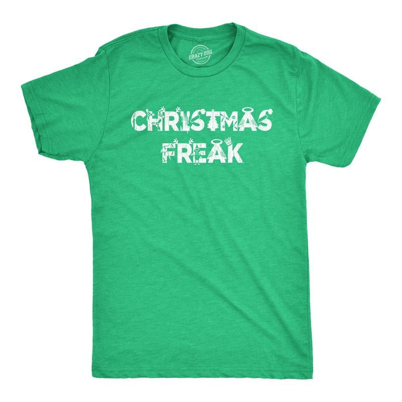 Mens Christmas Freak T Shirt Funny Holiday Xmas Party Graphic Novelty Tee Mens Funny T Shirts Cool Tees Soft Stylish...