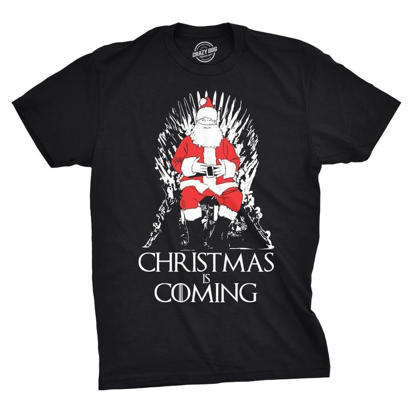 Mens Christmas Is Coming Santa Claus Funny Sarcastic Novelty Top Hilarious Tee Mens Funny T Shirts Cool Tees Soft Stylish...