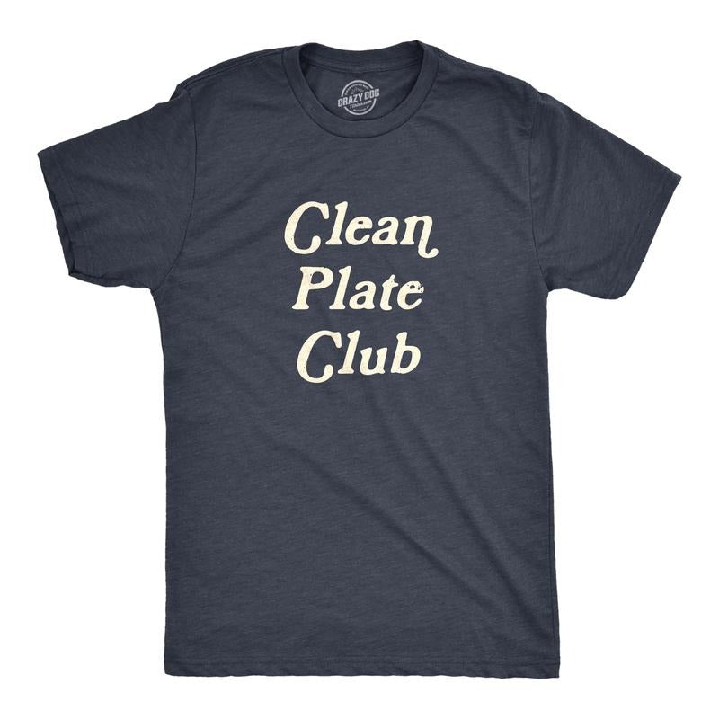 Mens Clean Plate Club T Shirt Funny Thanksgiving Dinner Lovers Tee For Guys Mens Funny T Shirts Cool Tees Soft Stylish...