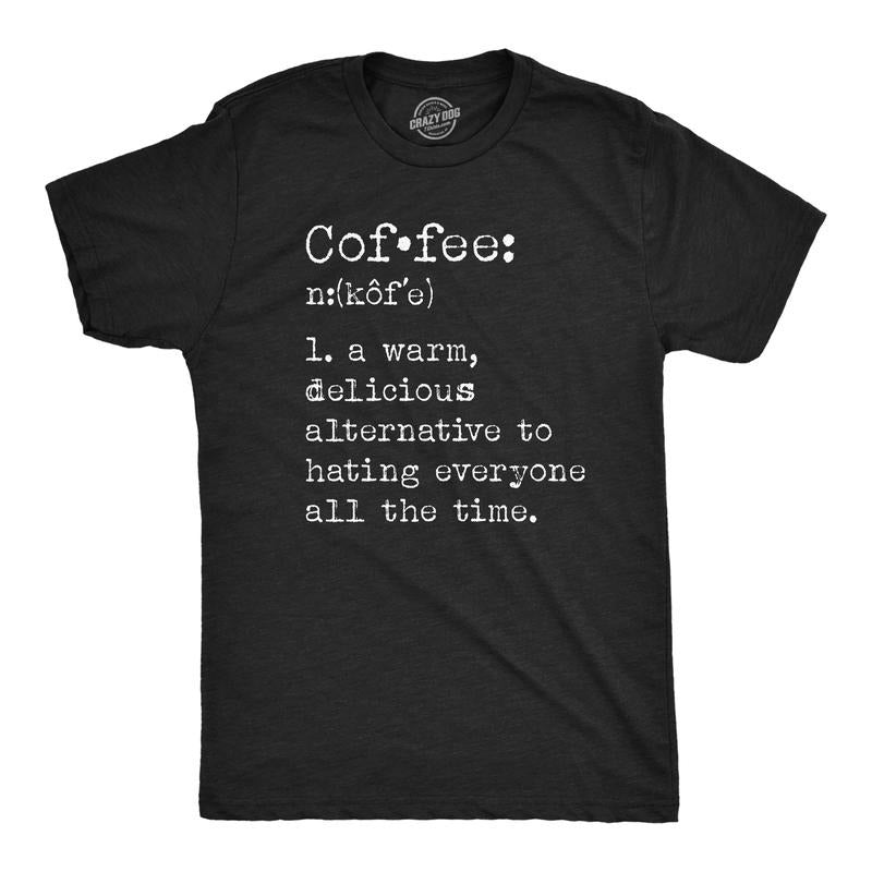 Mens Coffee Definition T Shirt Funny Caffeine Lovers Anti Social Joke Tee For Guys Mens Funny T Shirts Cool Tees Soft...