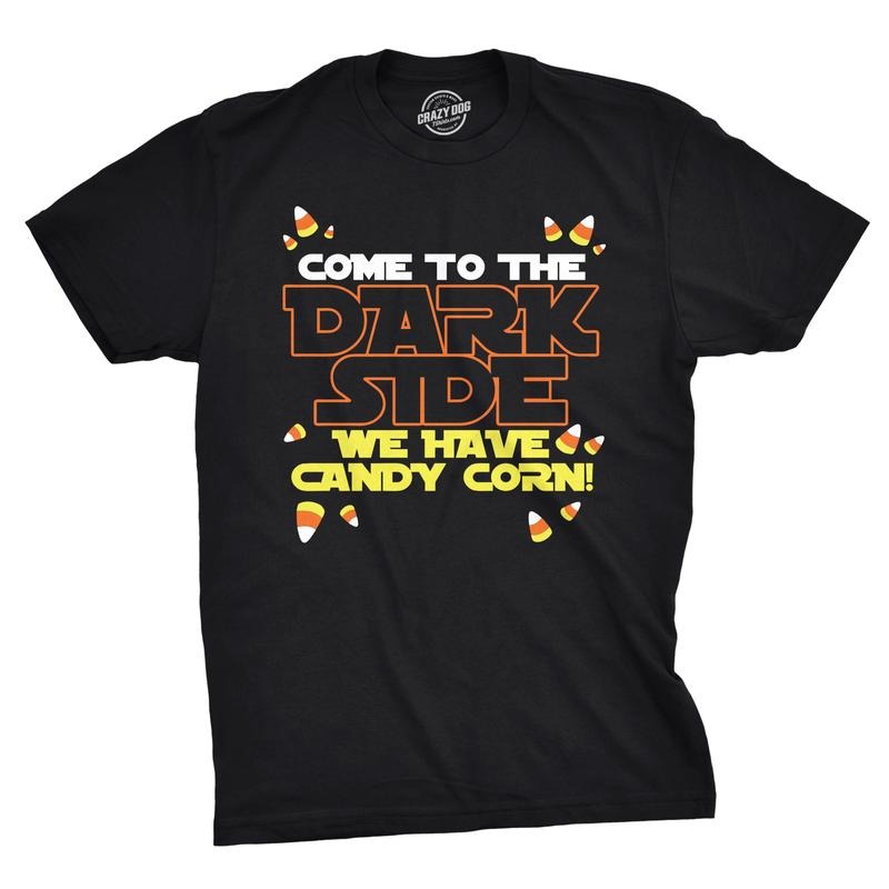 Mens Come to Dark Side We Have Candy Corn Halloween T shirt Mens Funny T Shirts Cool Tees Soft Stylish Casual Menswear...