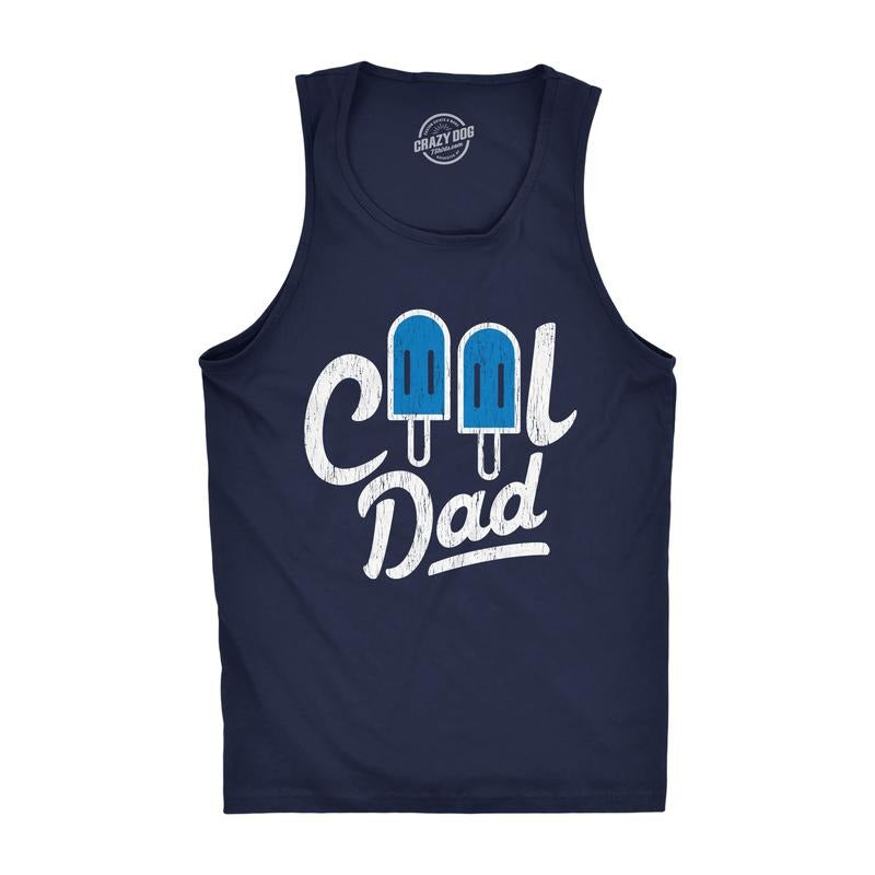 Mens Cool Dad Popsicle Fitness Tank Funny Summer Fathers Day Appreciation Graphic Tanktop Funny Workout Shirt for Men...